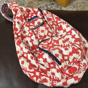 Kavu Red and White Patterned Sling Bag